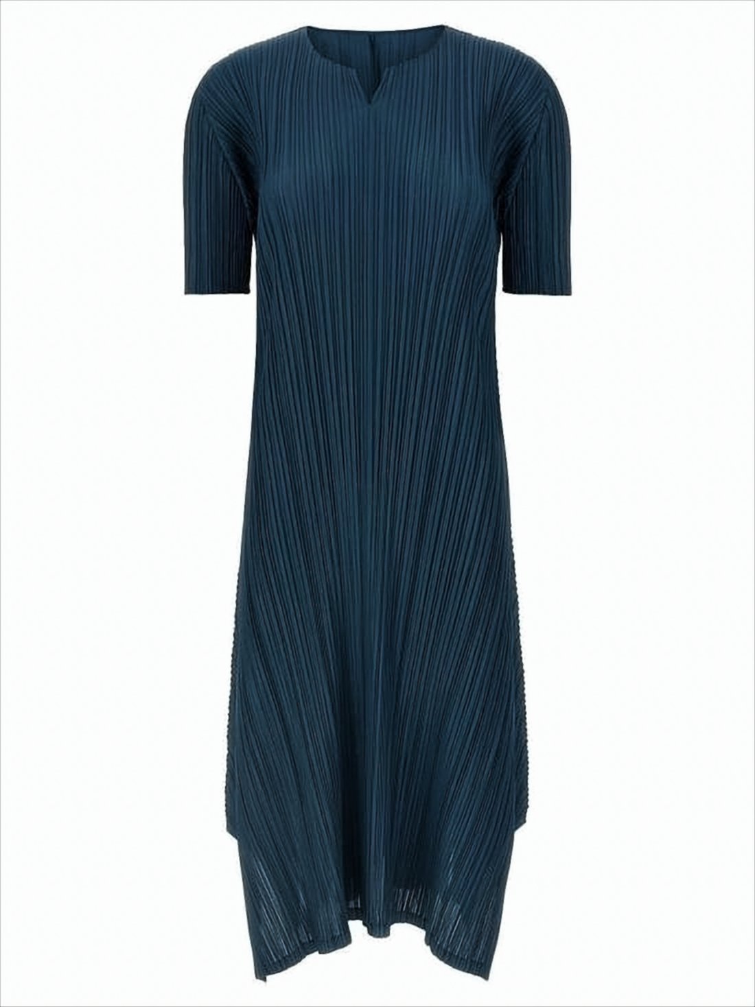 Textured Pleated Midi Dress