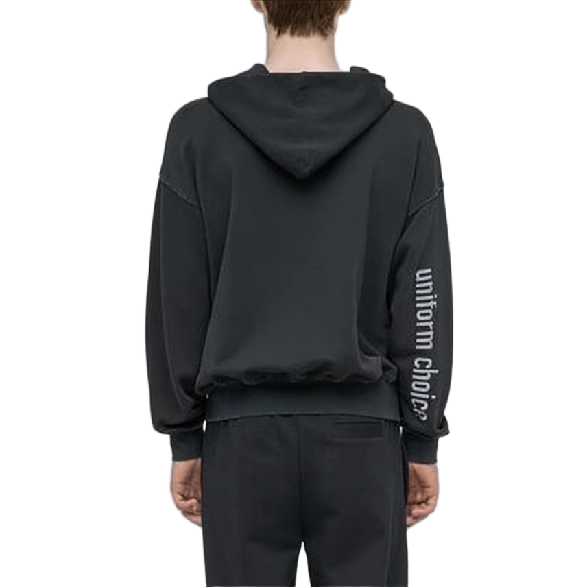Relaxed Fit Black Zip-Up Hoodie