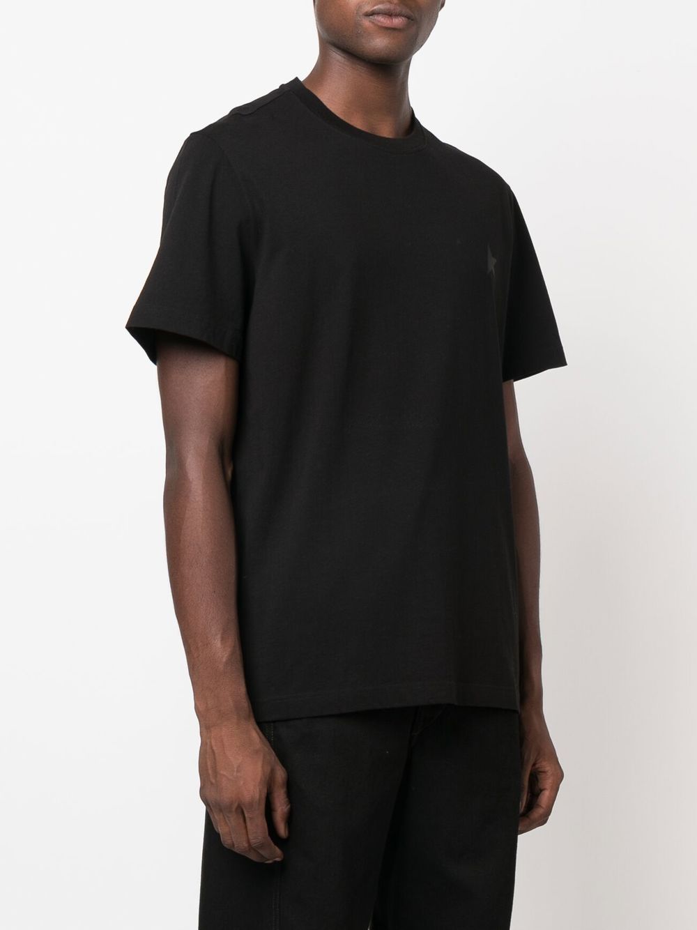 Black Short-Sleeve T-Shirt with Star Emblem