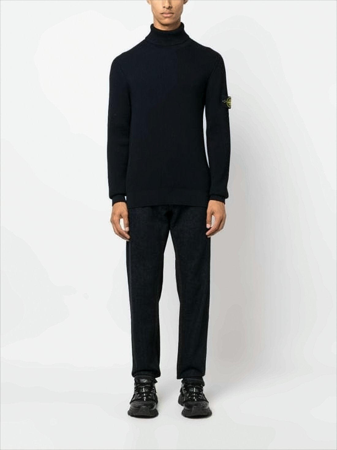 Ribbed Knit Turtleneck Sweater