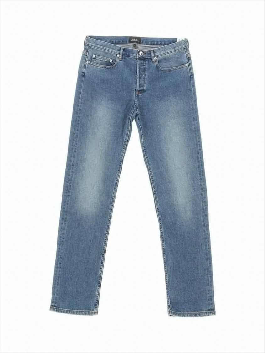 Medium Blue Wash Straight-Leg Denim Pants