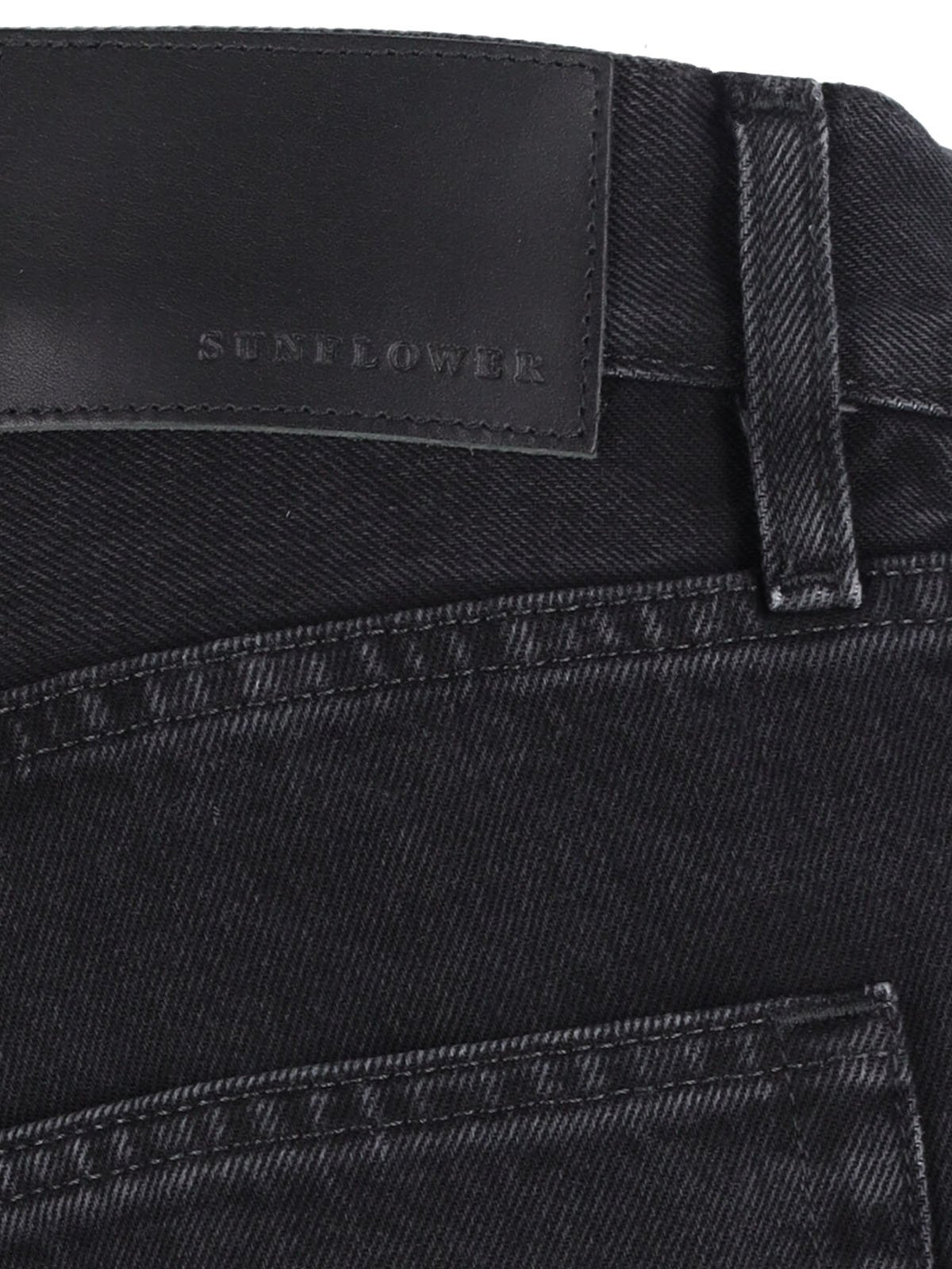 Straight-Leg Black Denim Pants