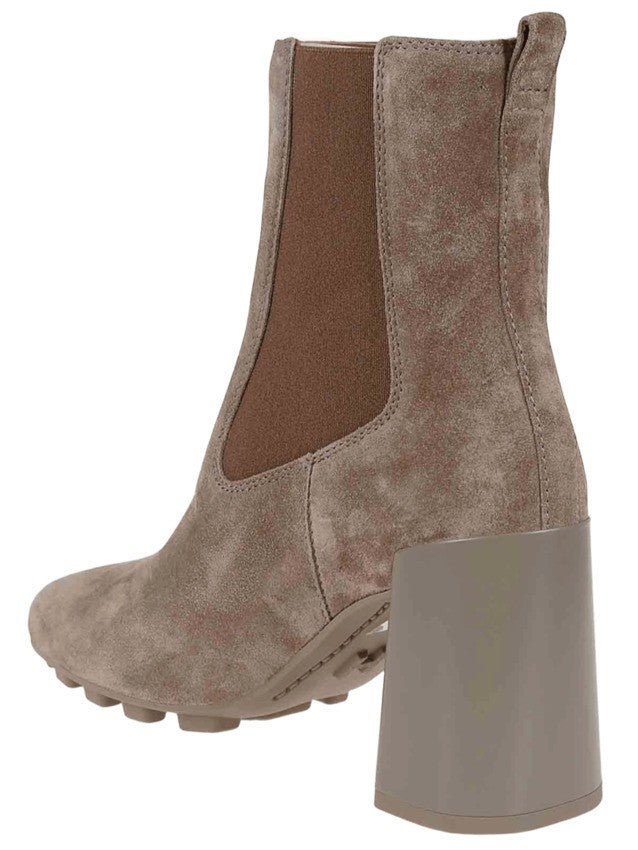 Tapered Brown Suede Ankle Boots