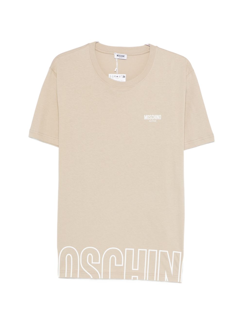 Beige Logo Lettering T-Shirt