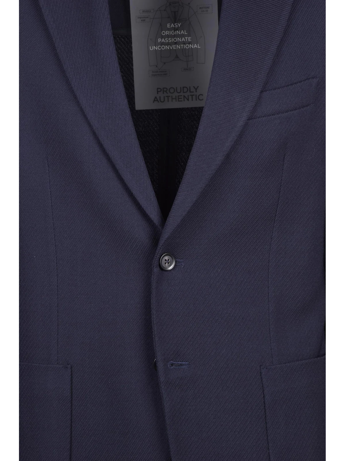 Rounded Blazer Jacket With Button Closure And Unlined Interior