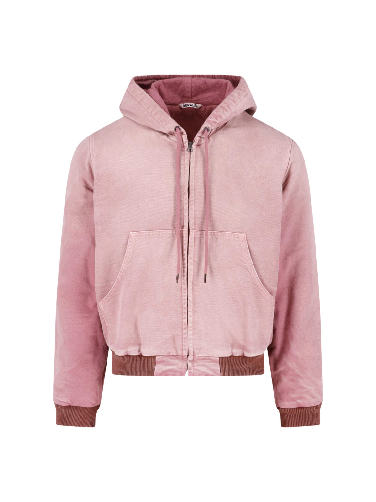 Pink Cropped Hooded Fleece Lined Jacket