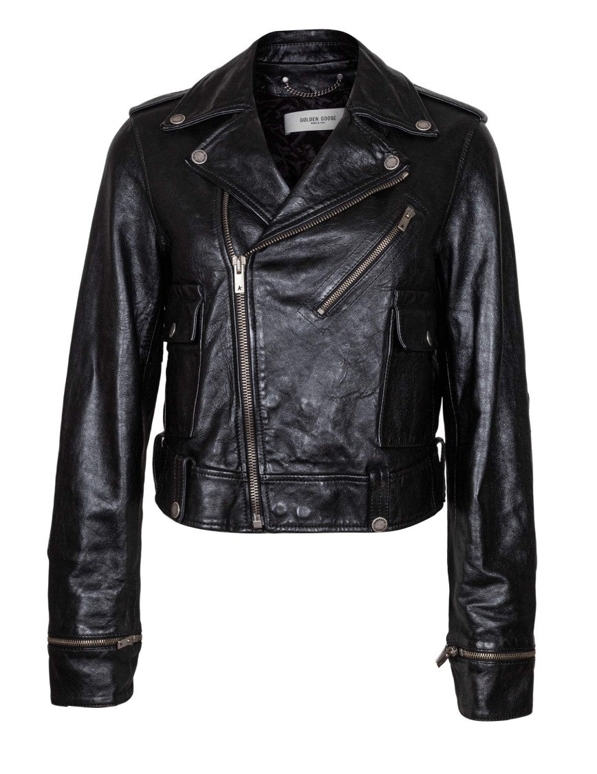 Leather Bike Jacket Color Black