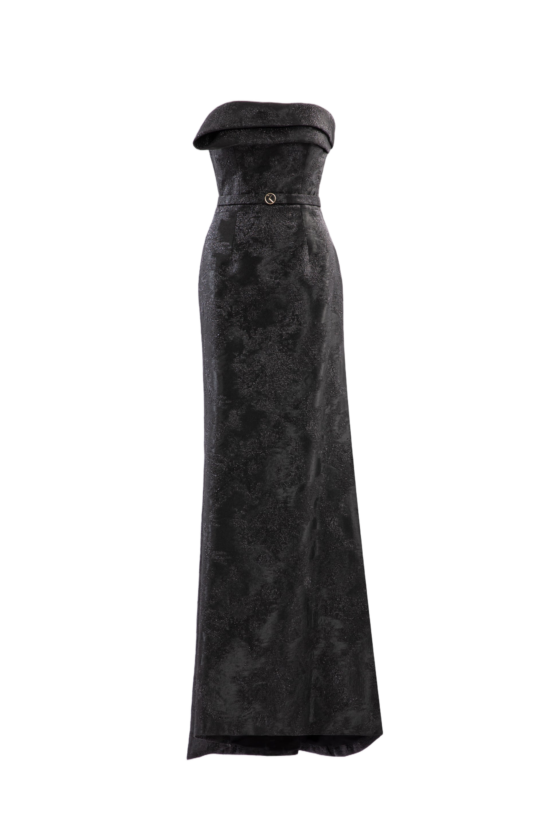 Brocade Long Fitted Dress