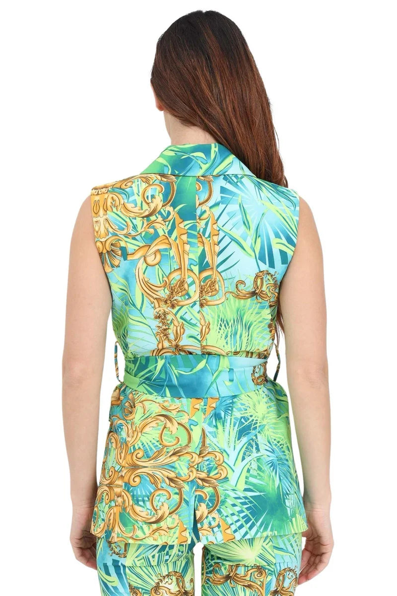 Tailored Tropical Vest with Structured Silhouette