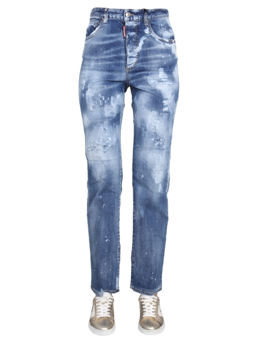 Straight-Leg Denim Jeans
