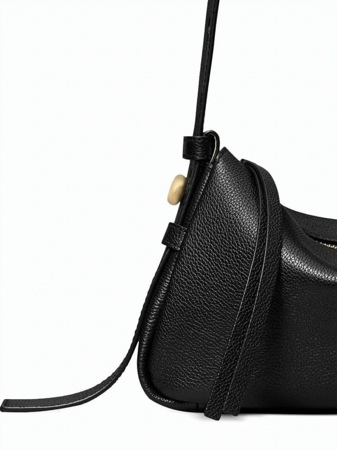 Brown Textured Cow Leather Keyhole Shoulder Bag