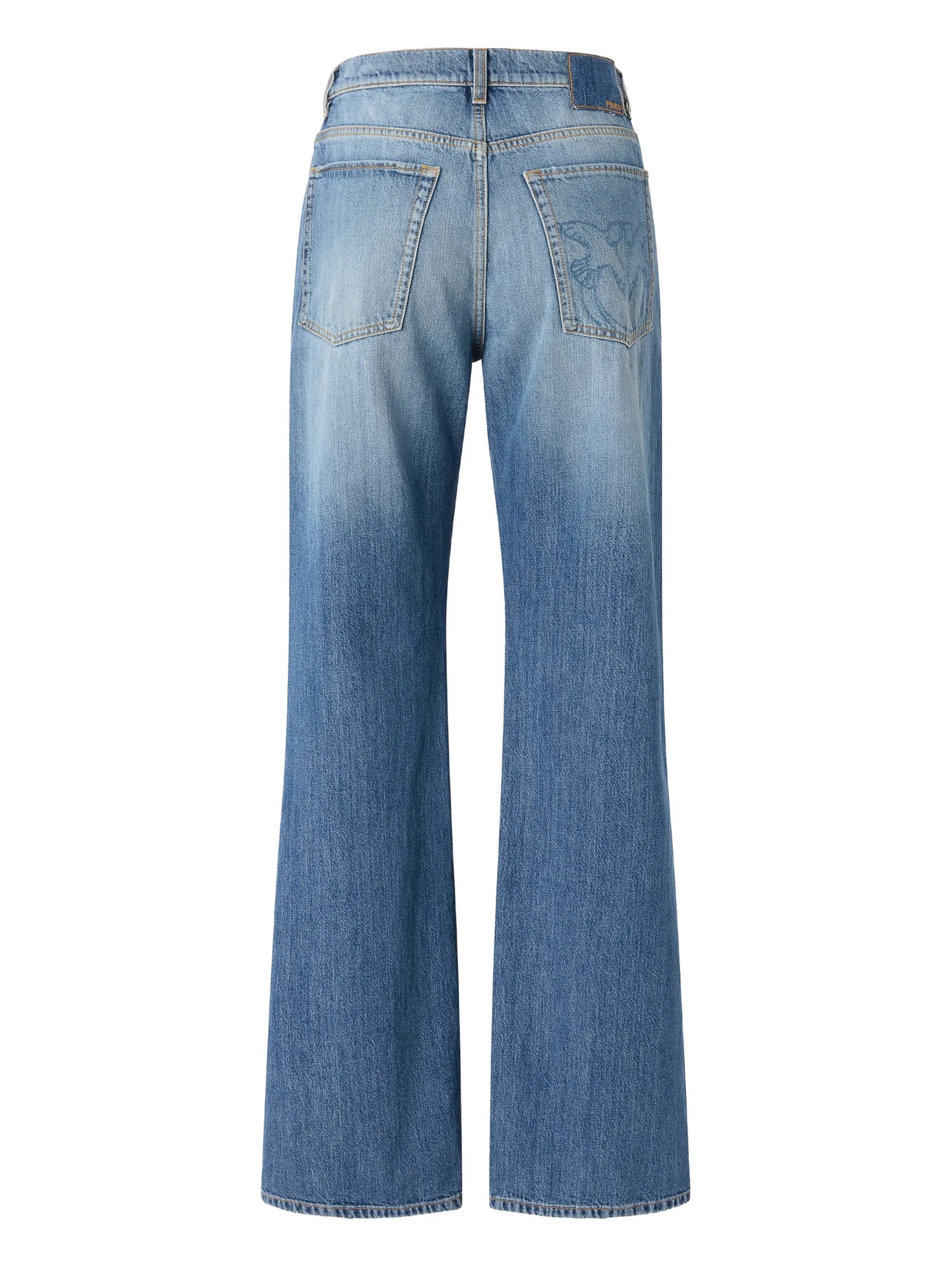 Faded Blue Wanda High-Waist Wide-Leg Jeans