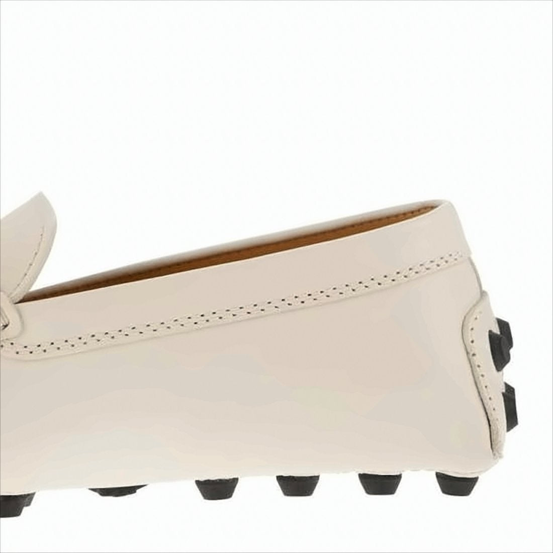 Leather Loafer with Penny Strap and Rubber-Studded Sole