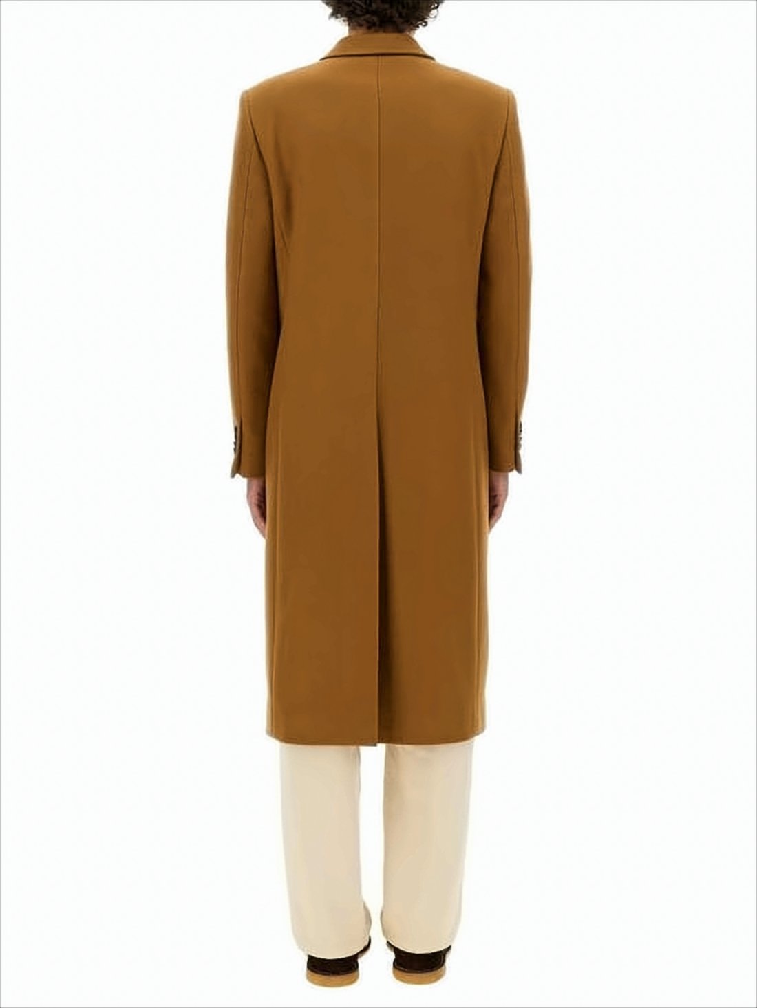 Double-Breasted Long Coat with Tailored Fit
