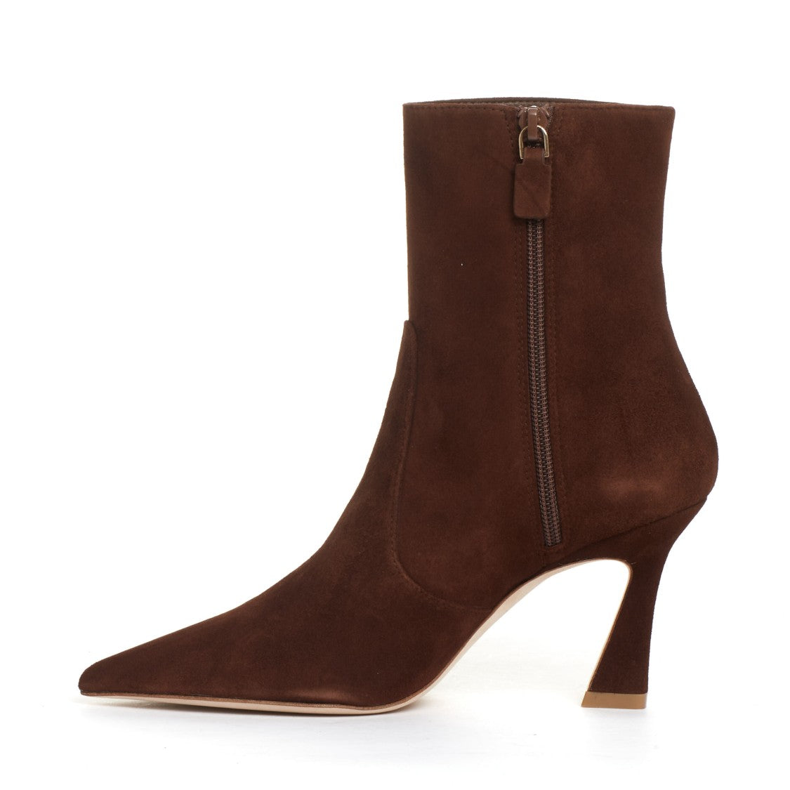Coffee Suede Ankle Boot 80Mm Heel
