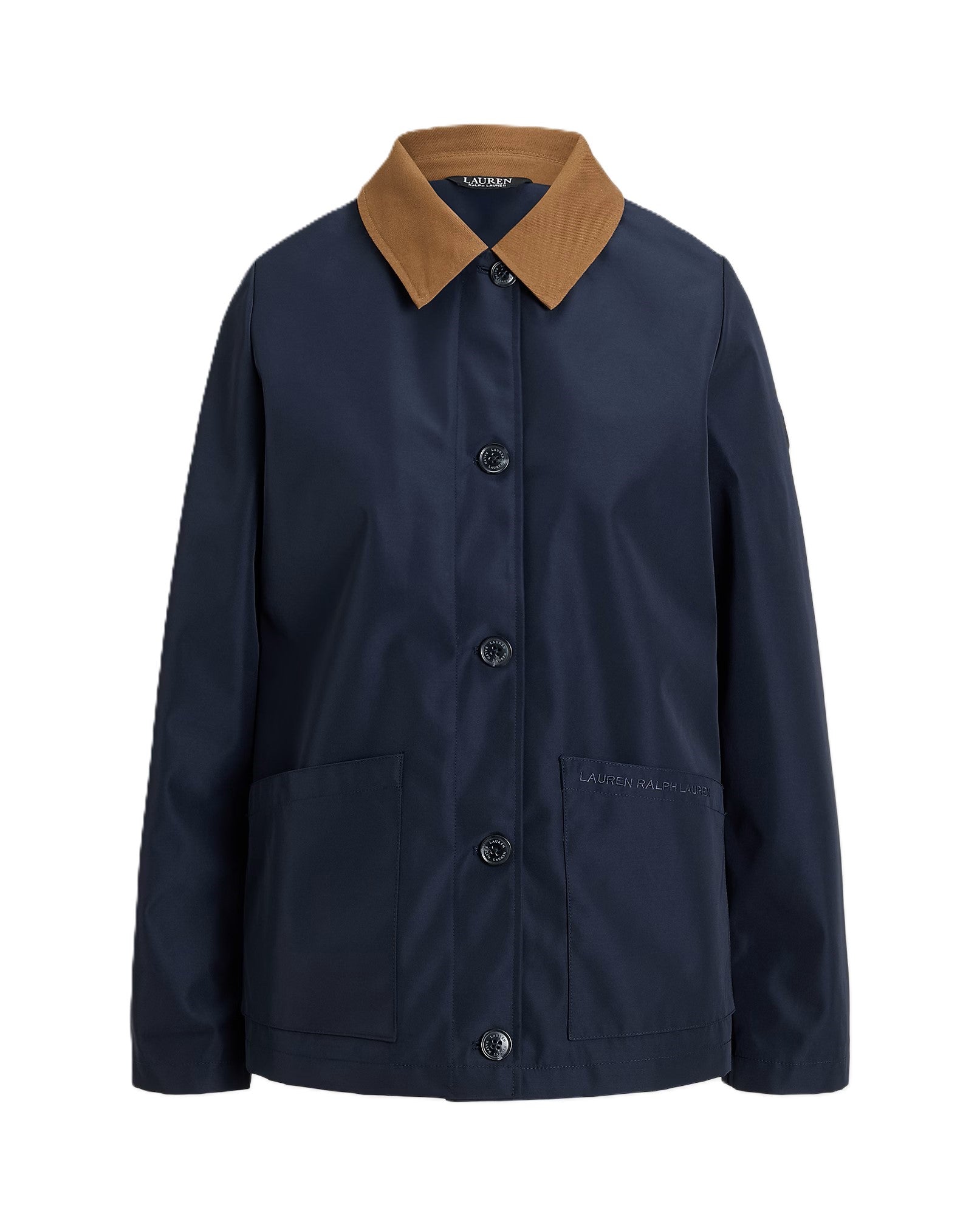 Navy Blue Bonded Rain Unlined Coat