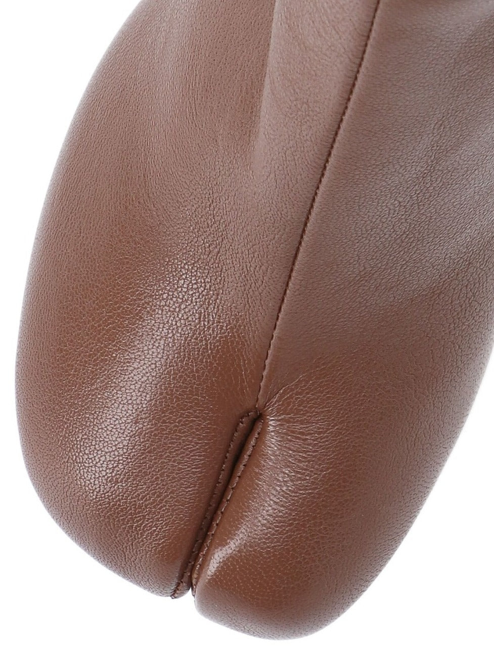 Split-Toe Brown Leather Ankle Boots