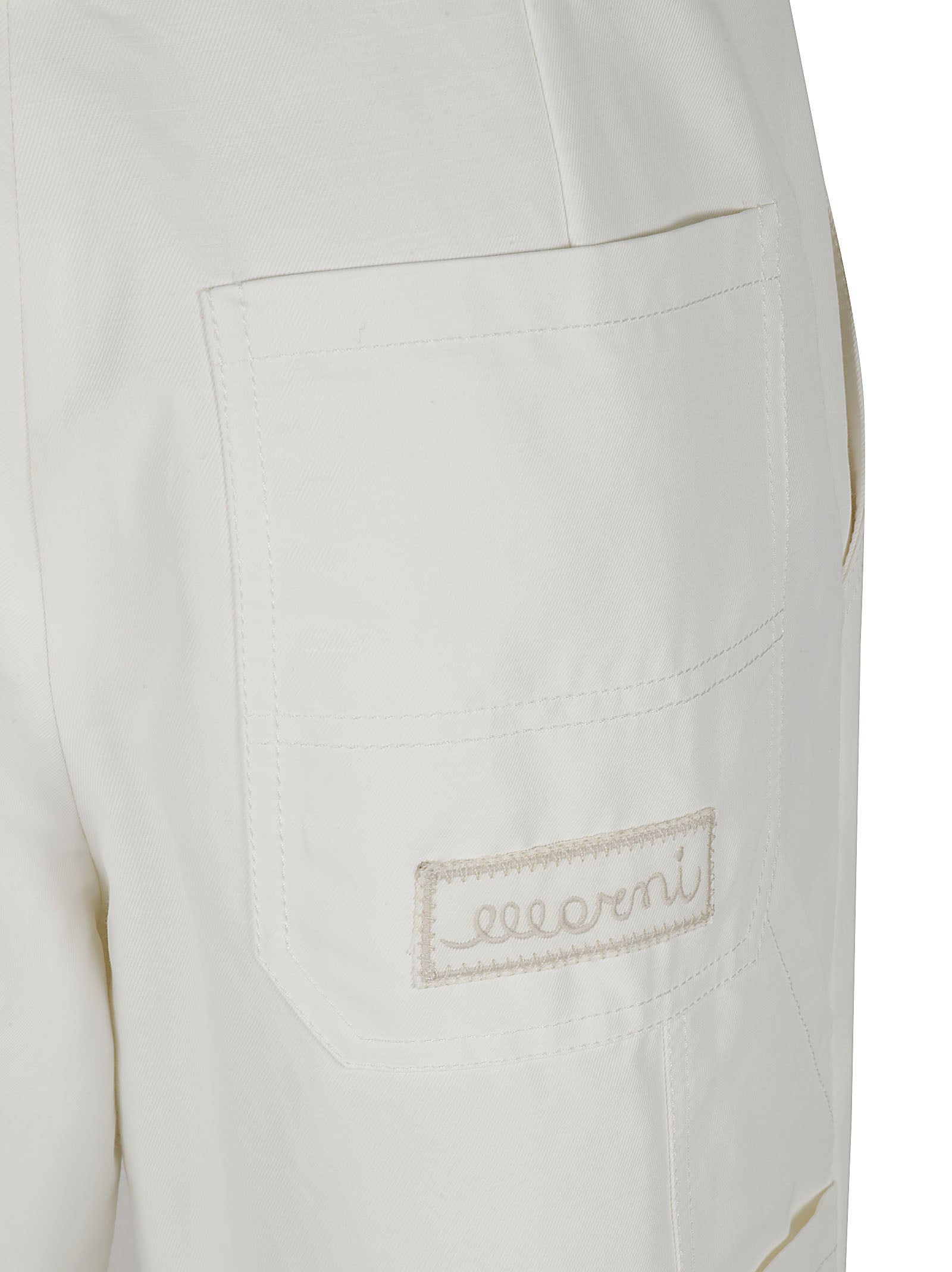 Tailored White Trousers with Design