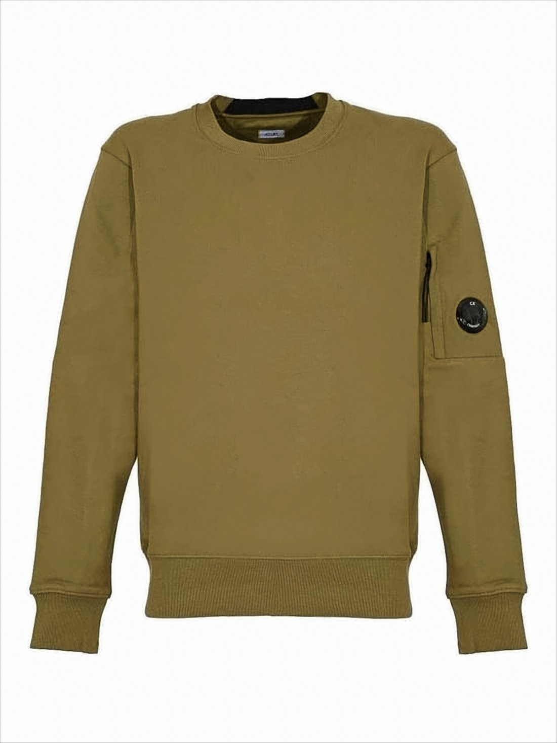 Long-Sleeve Olive T-Shirt with Zippered Pocket Detail