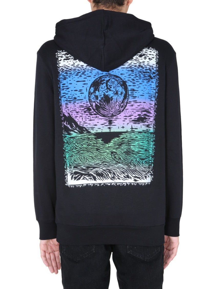 Graphic Print Hoodie With Drawstring Hood