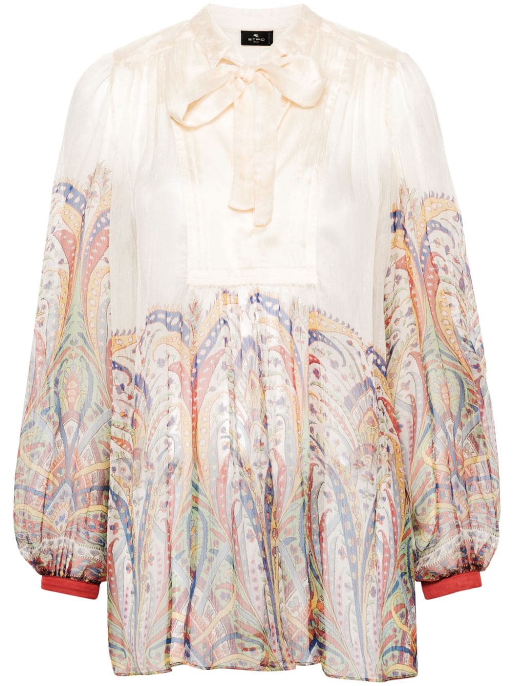 Pussy-Bow Silk Organza Top