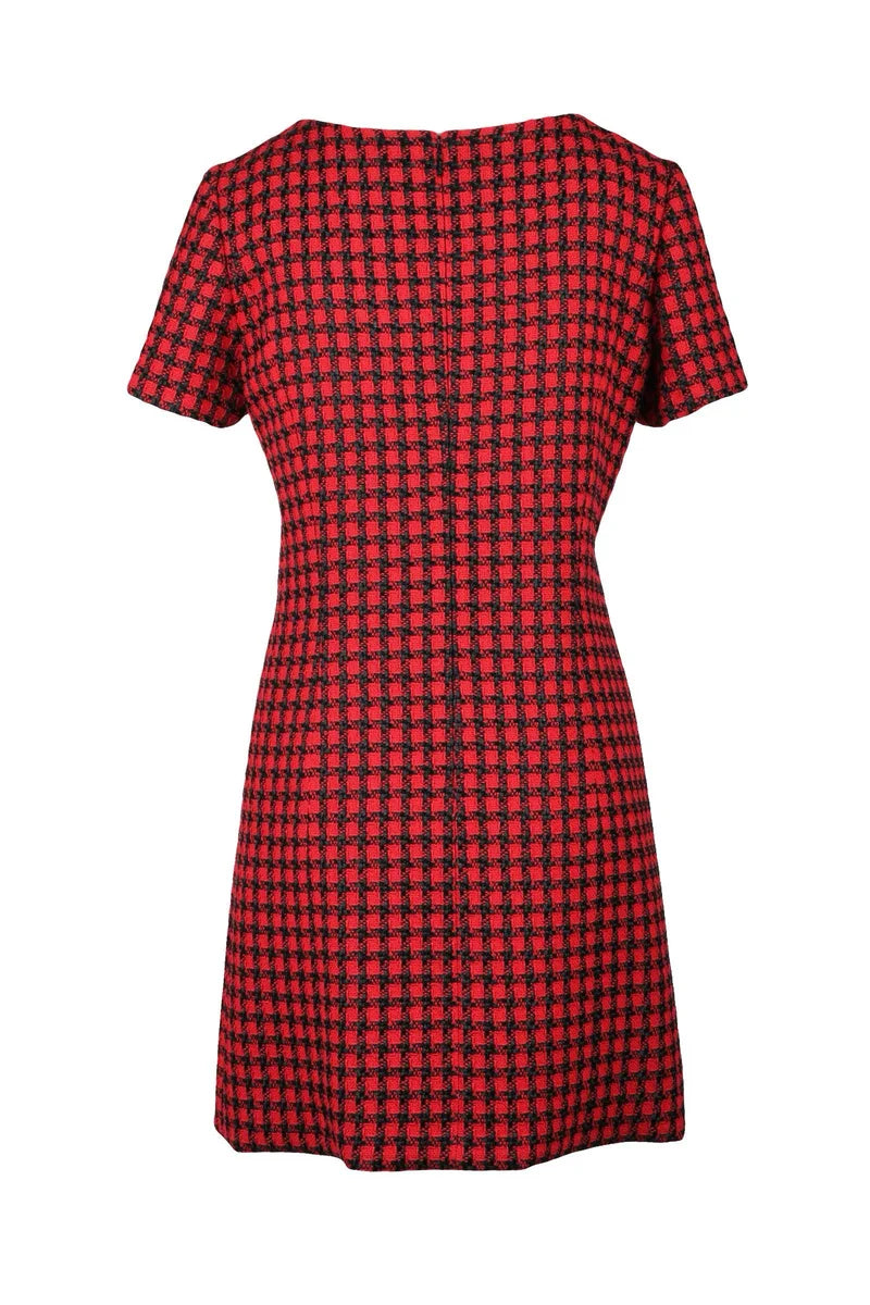 Bouclé Dress - Red/Black