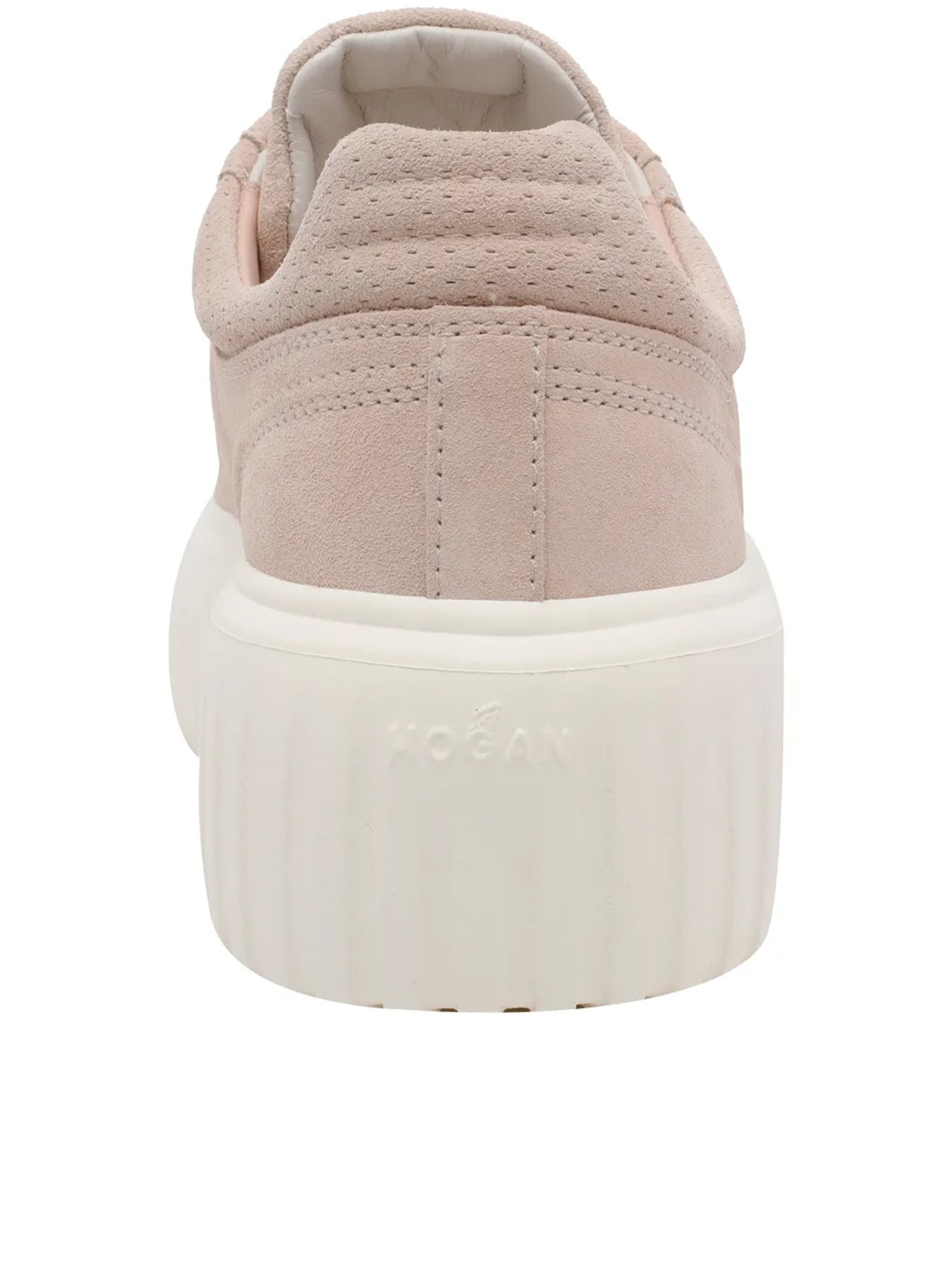 Blush Low-Top Suede Ribbed Sole Sneakers