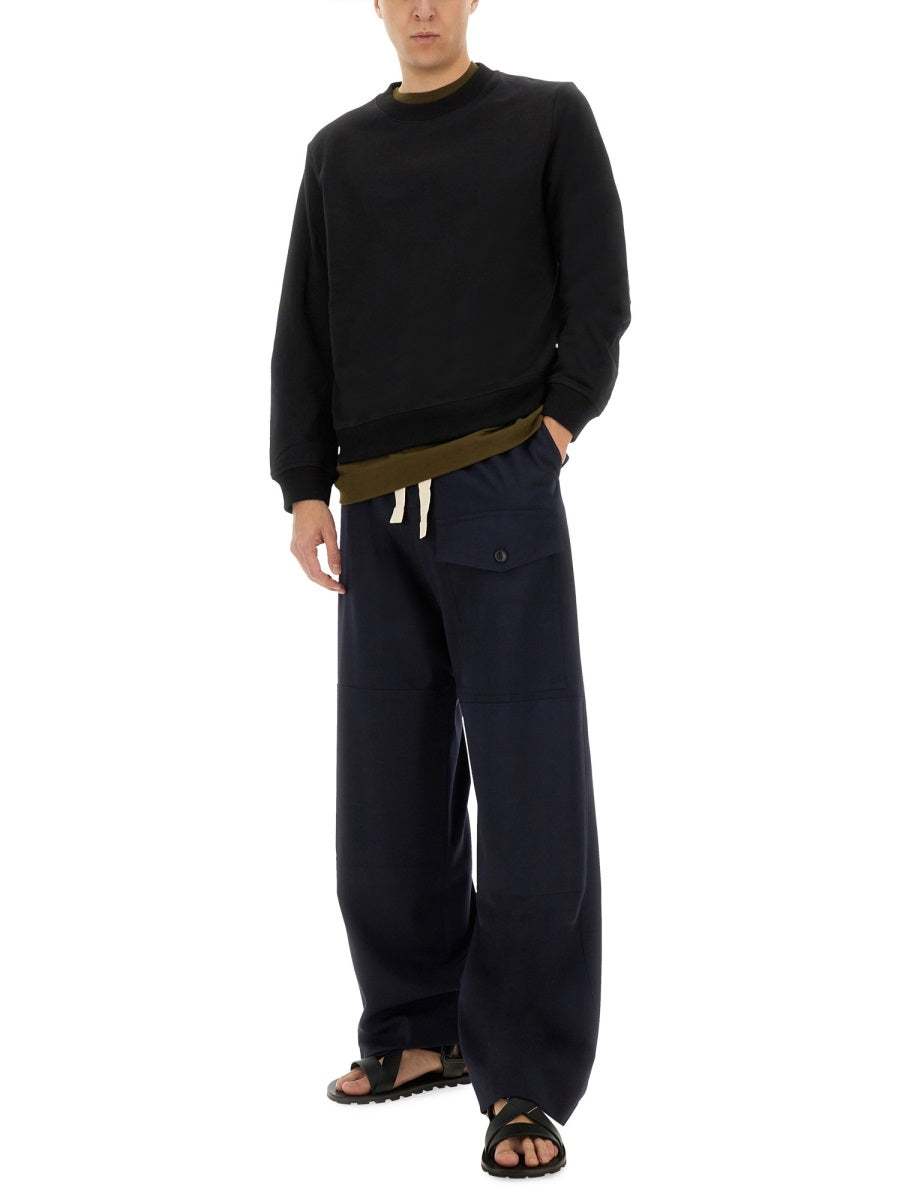 Straight Leg Cotton Pants With Clean Design