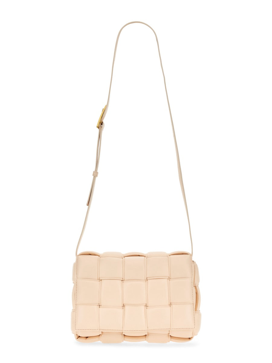 Quilted Leather Padded Cassette Bag with Adjustable Strap