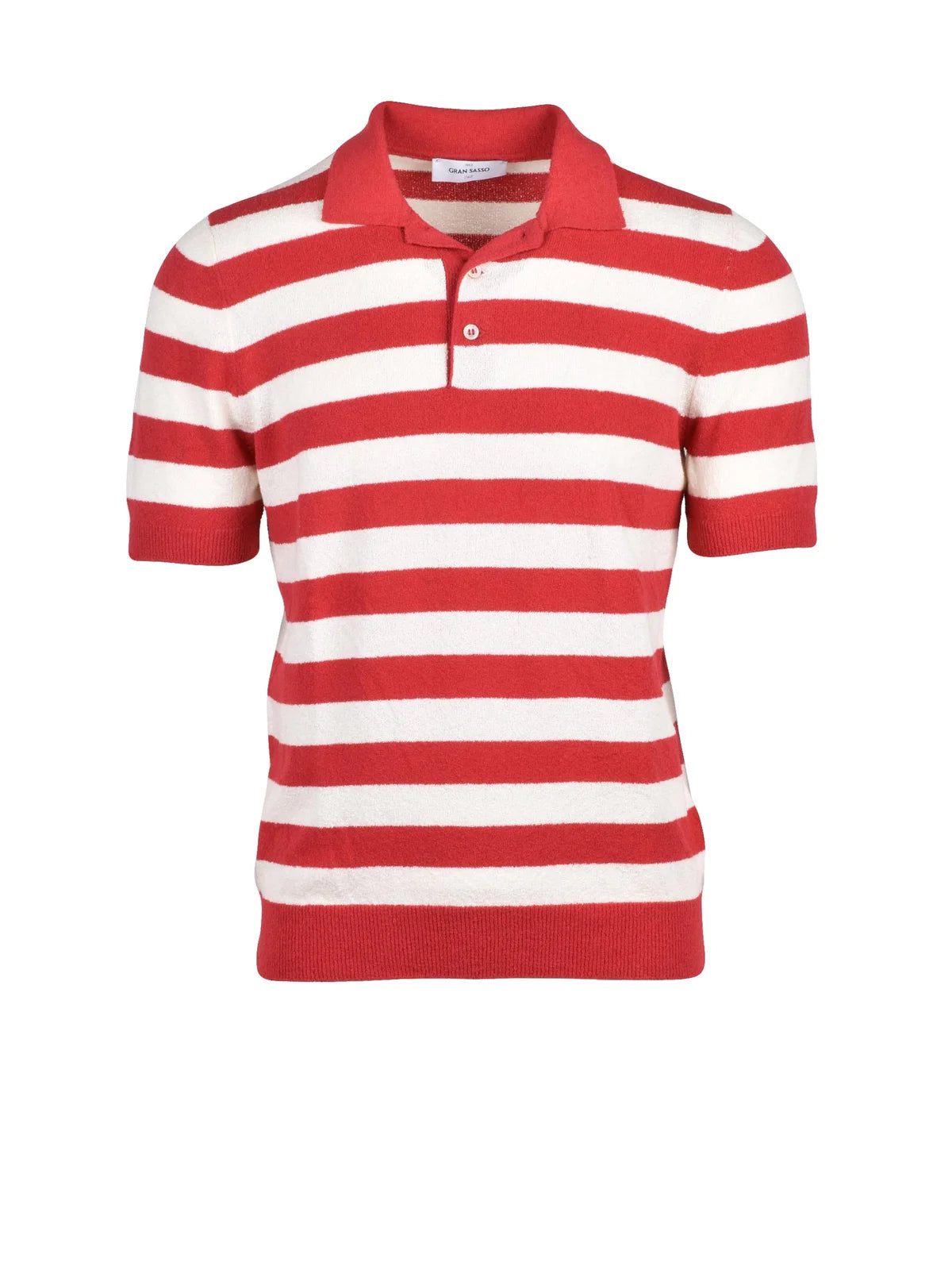 White Red Cotton Polyamide Men Polo