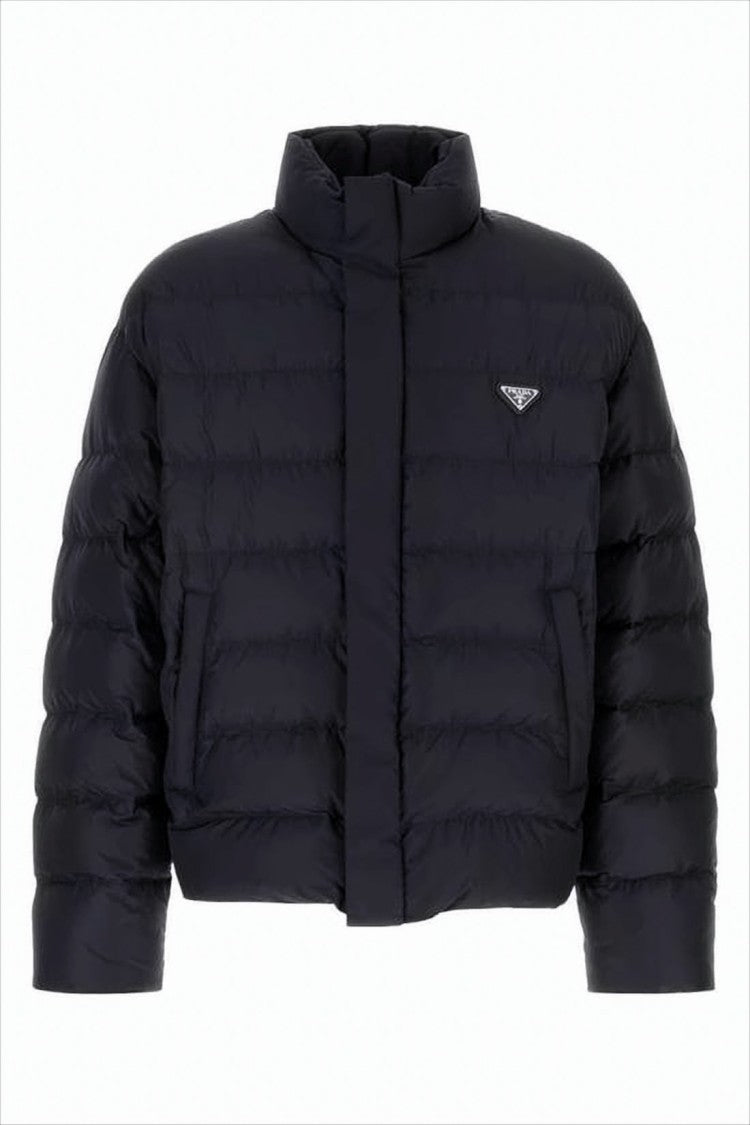 Cropped Down Jacket with High Collar