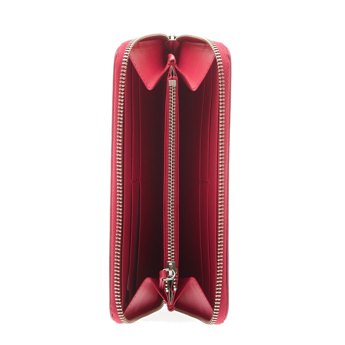 Full Zip Fuchsia Leather Wallet