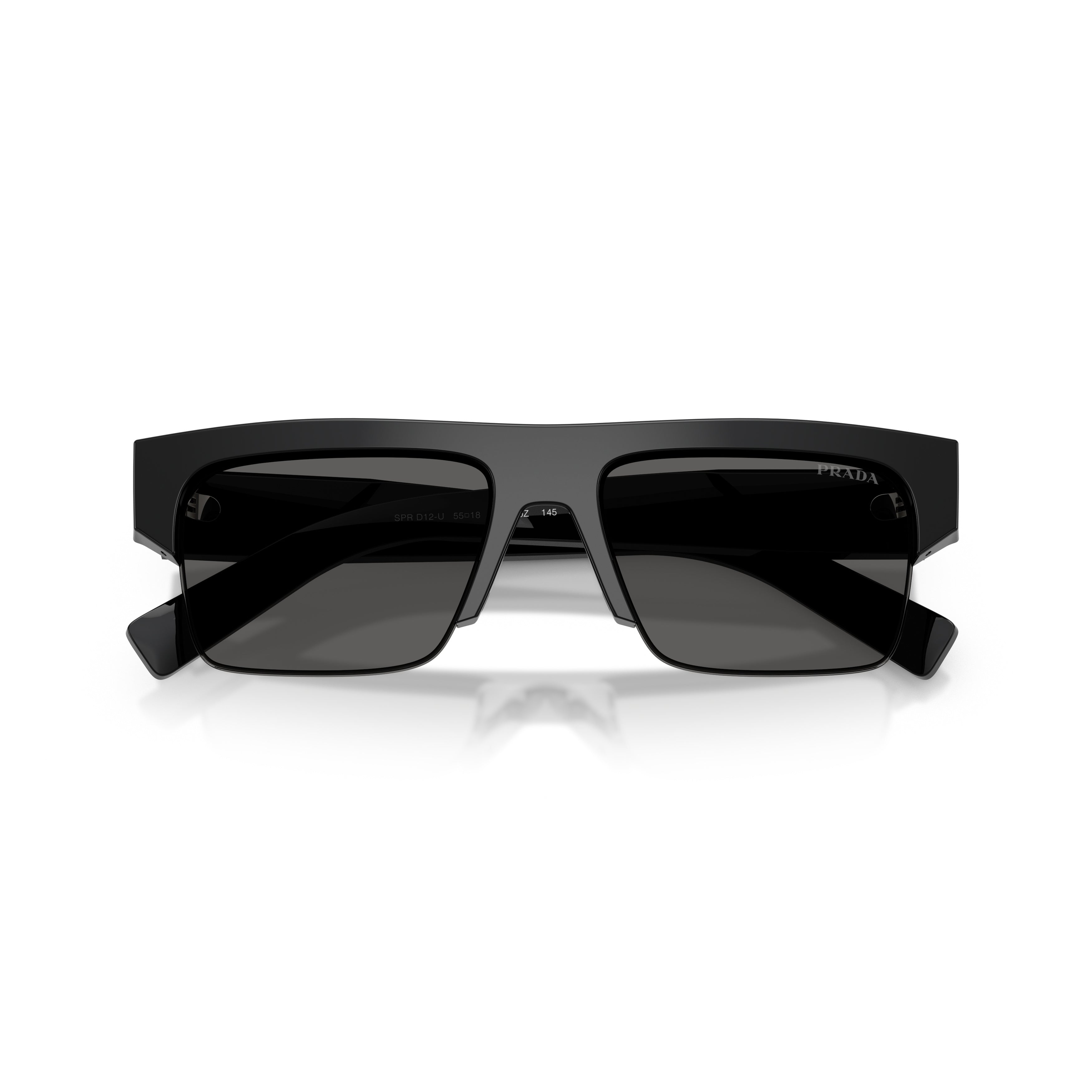 0pr D12su Bold Rectangular Black Acetate Sunglasses