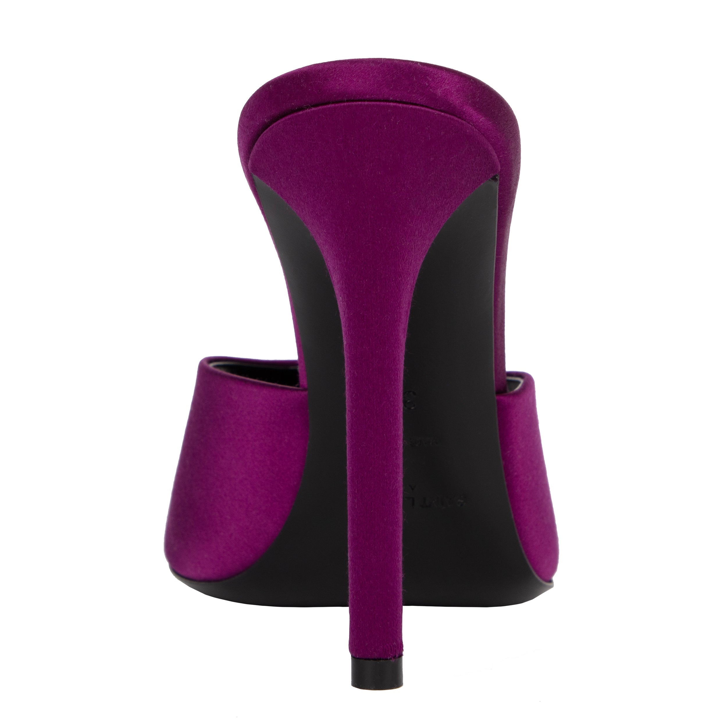 Goldie Mules In Satin Crepe Purple