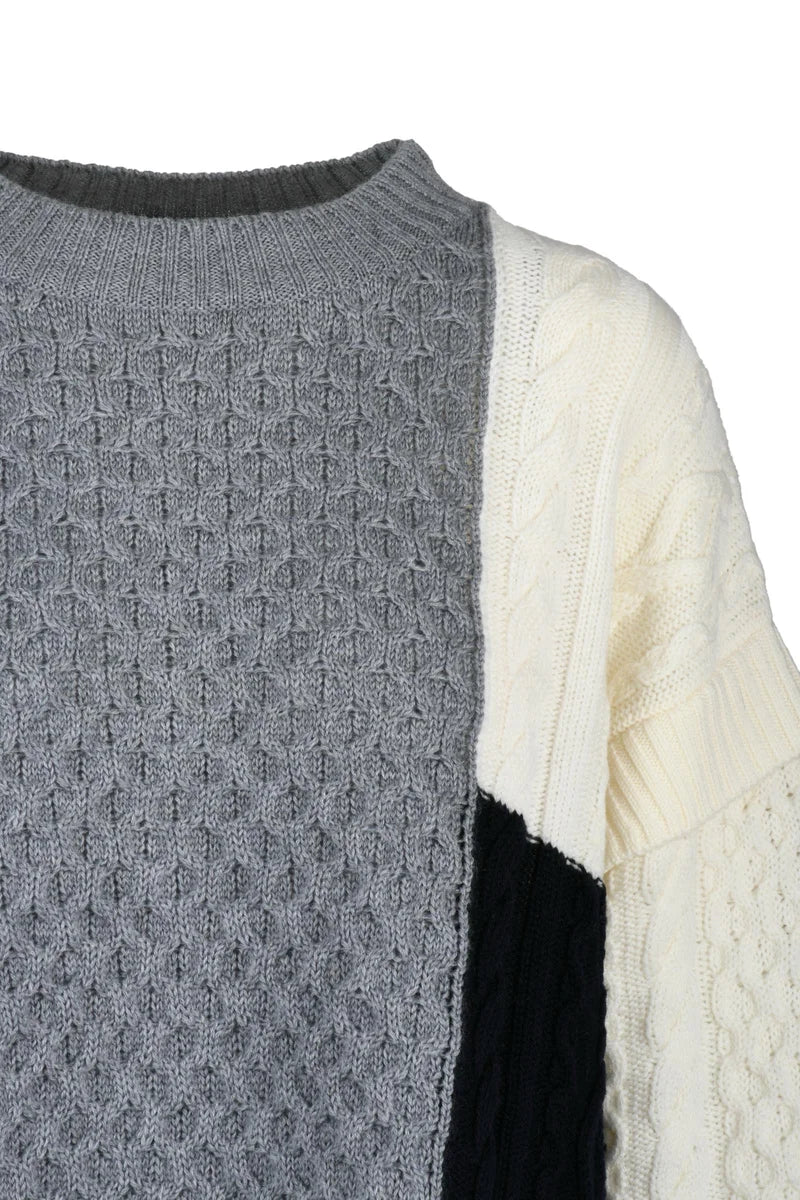 Virgin Wool Sweater - Grey/Blue