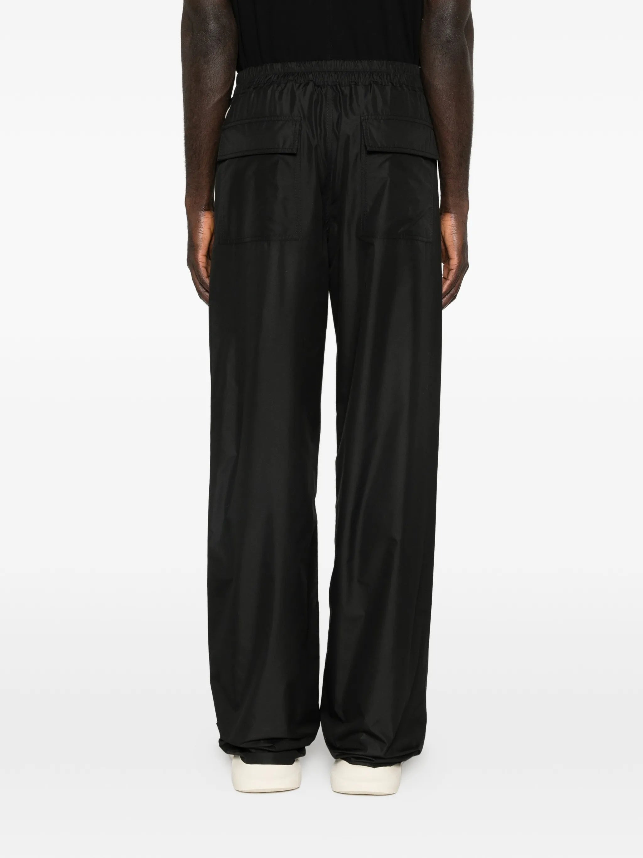 Black Wide-Leg Drawstring Pants