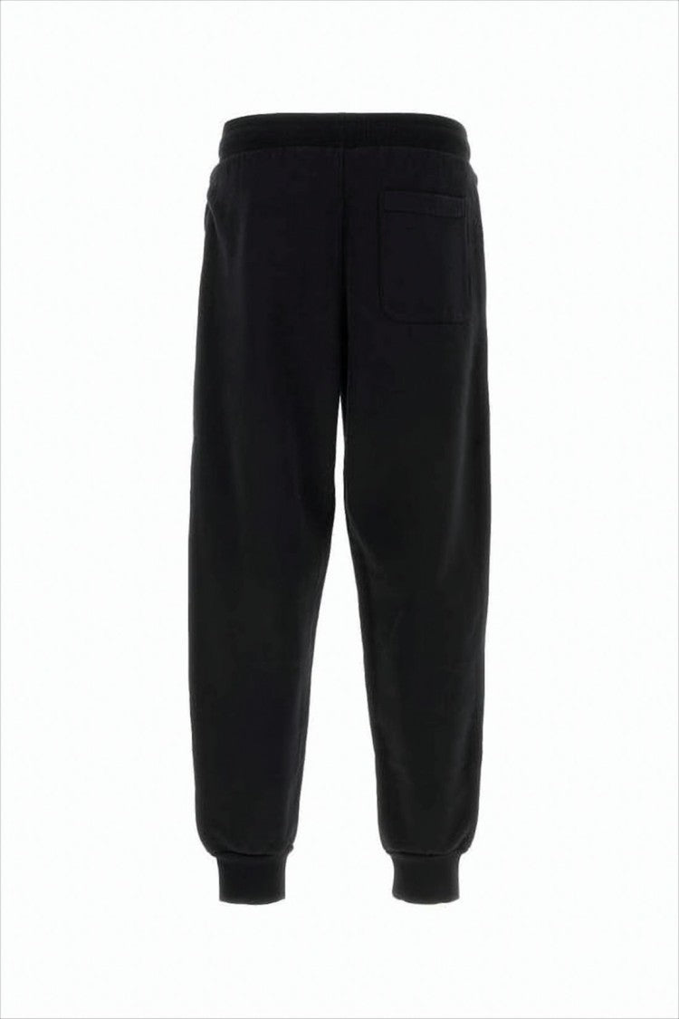 Relaxed Fit Black Track Pants with Drawstring Waistband