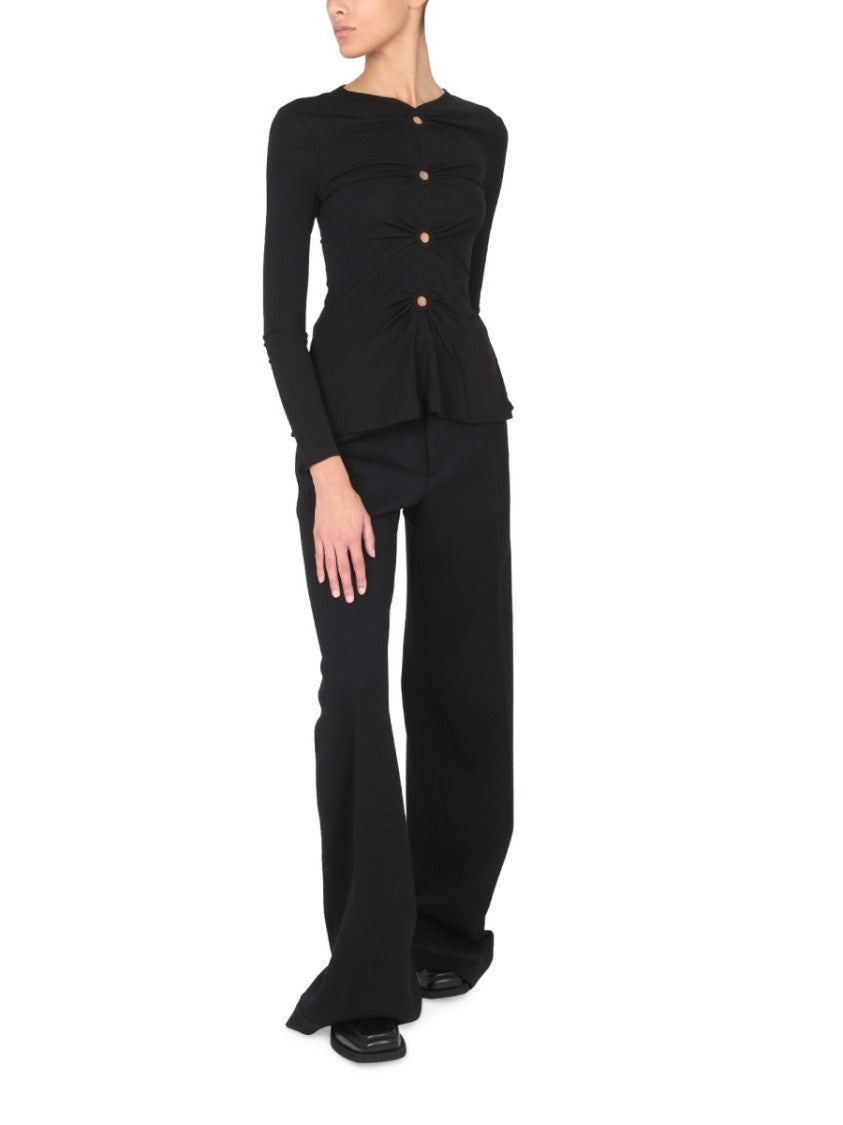 V-Neck Matte Crepe Top