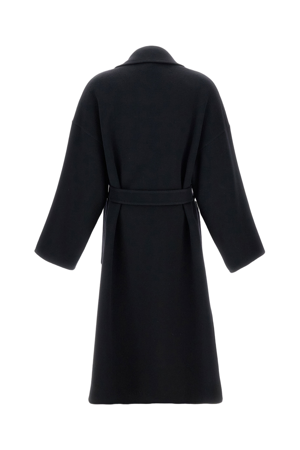 Long Wool Blend Coat with Relaxed Fit