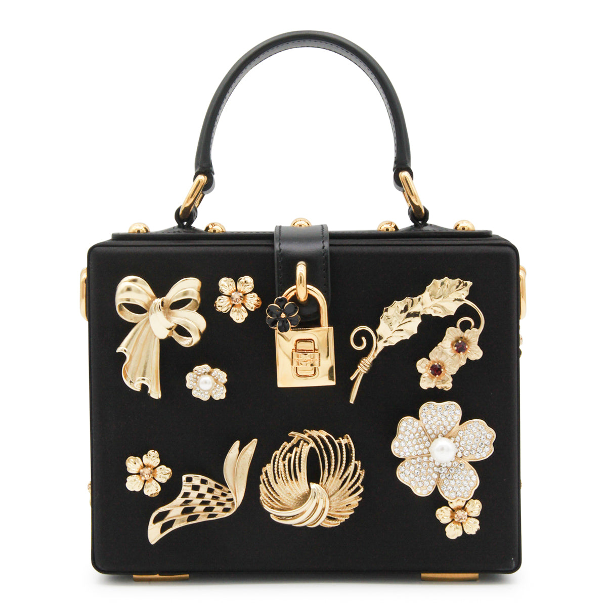 Black Dolce Box Top Handle Bag
