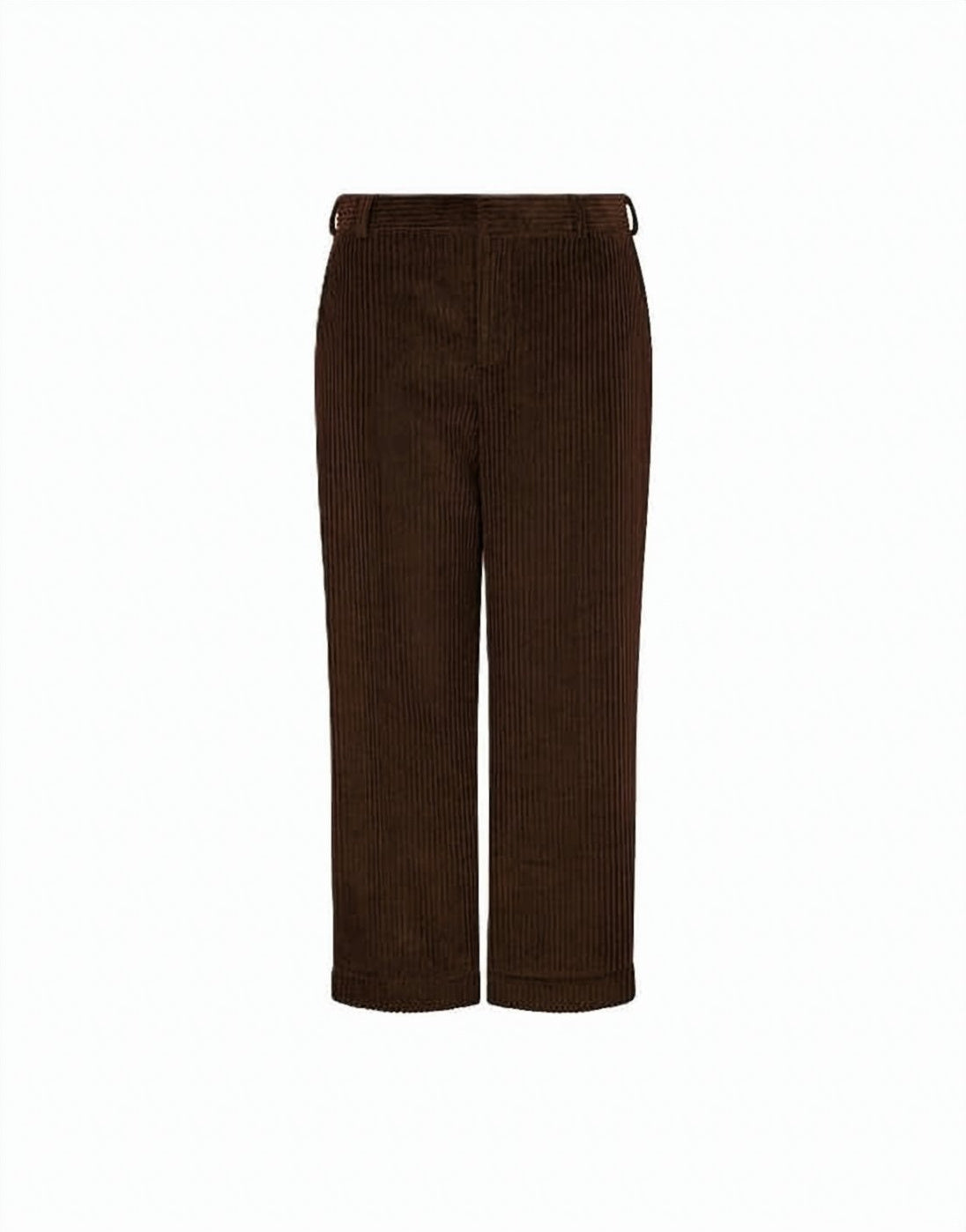 Corduroy Straight Pants with Tailored Silhouette