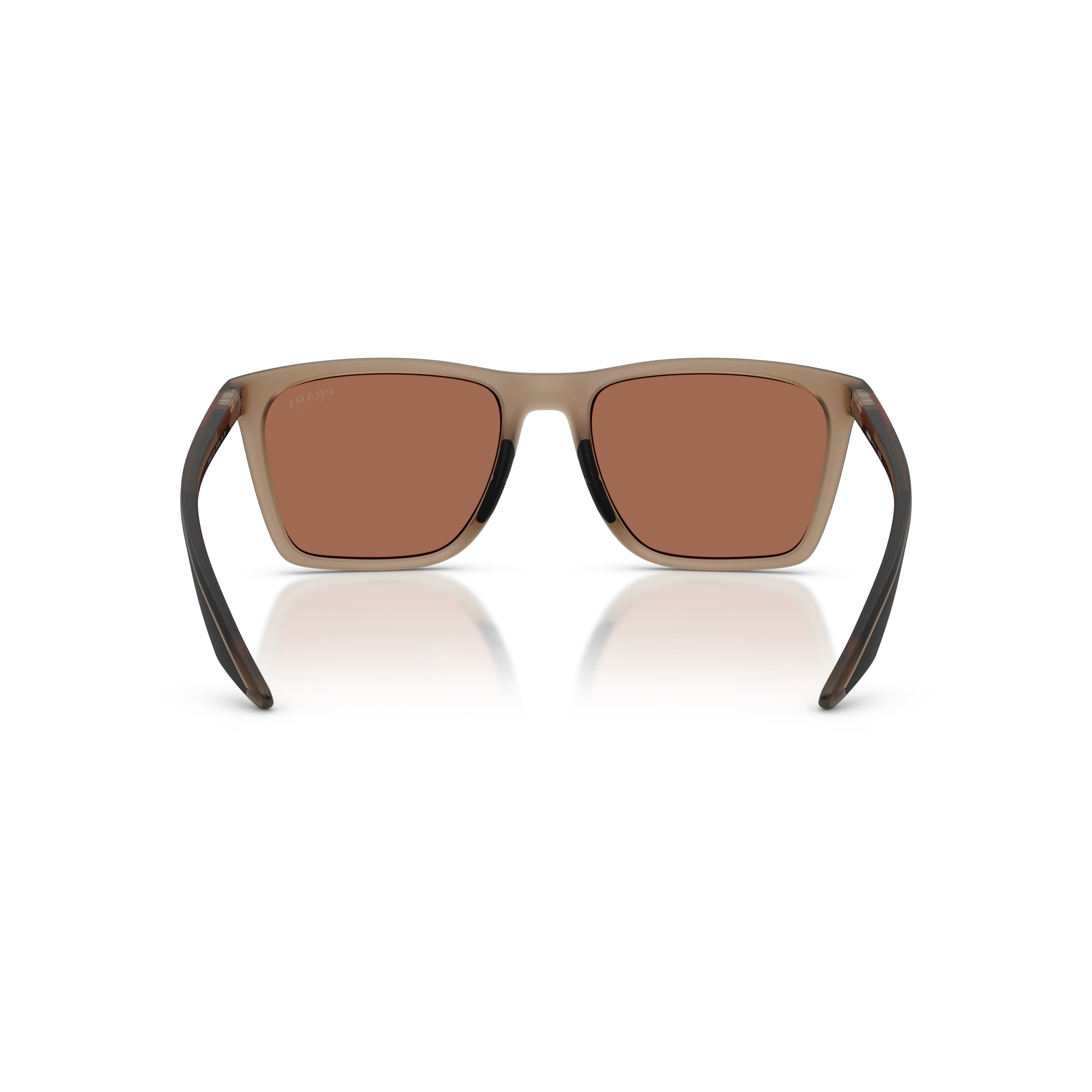 0ps B08s Translucent Brown Rectangular Frame Sunglasses