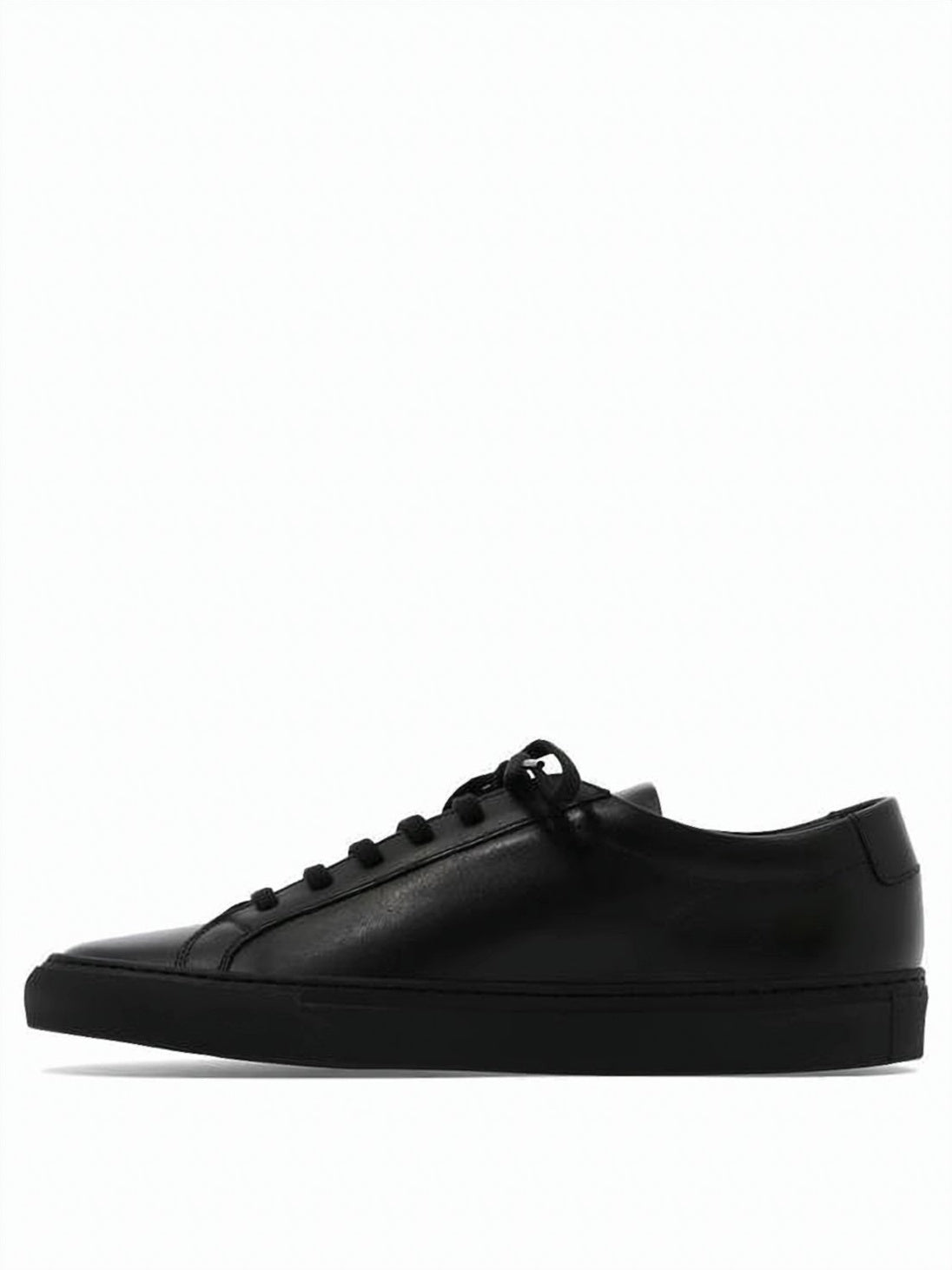Black Cowhide Leather Monochromatic Achilles Sneakers