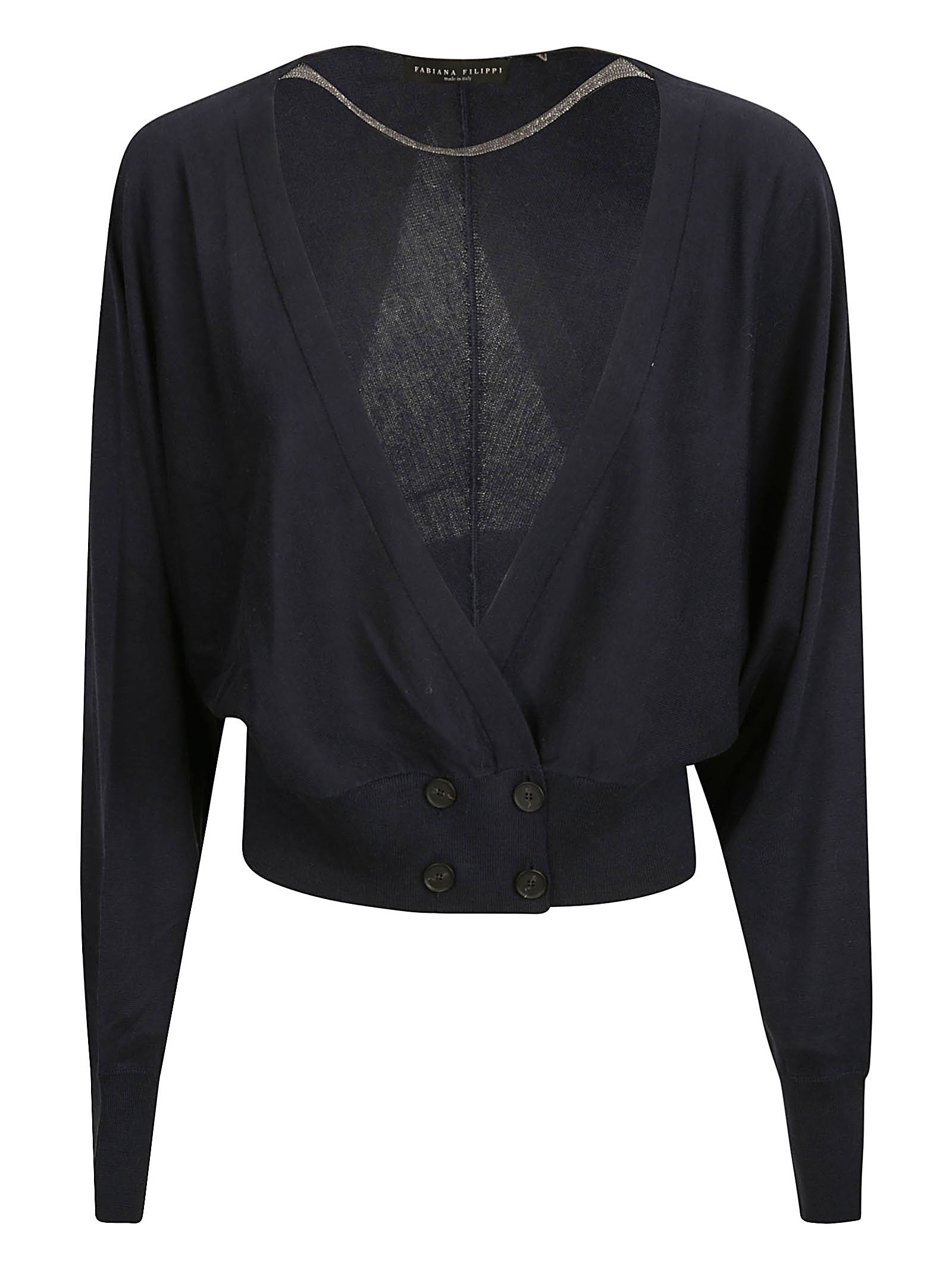 Cropped Sweater with Deep V-Neckline