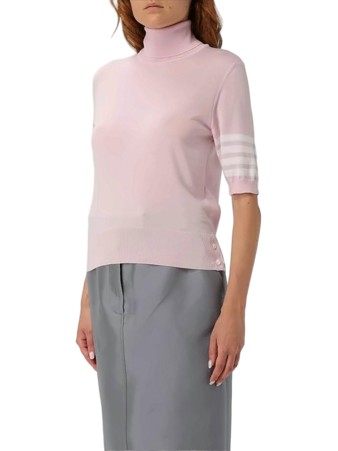 Light Pink Cropped Turtleneck Sweater