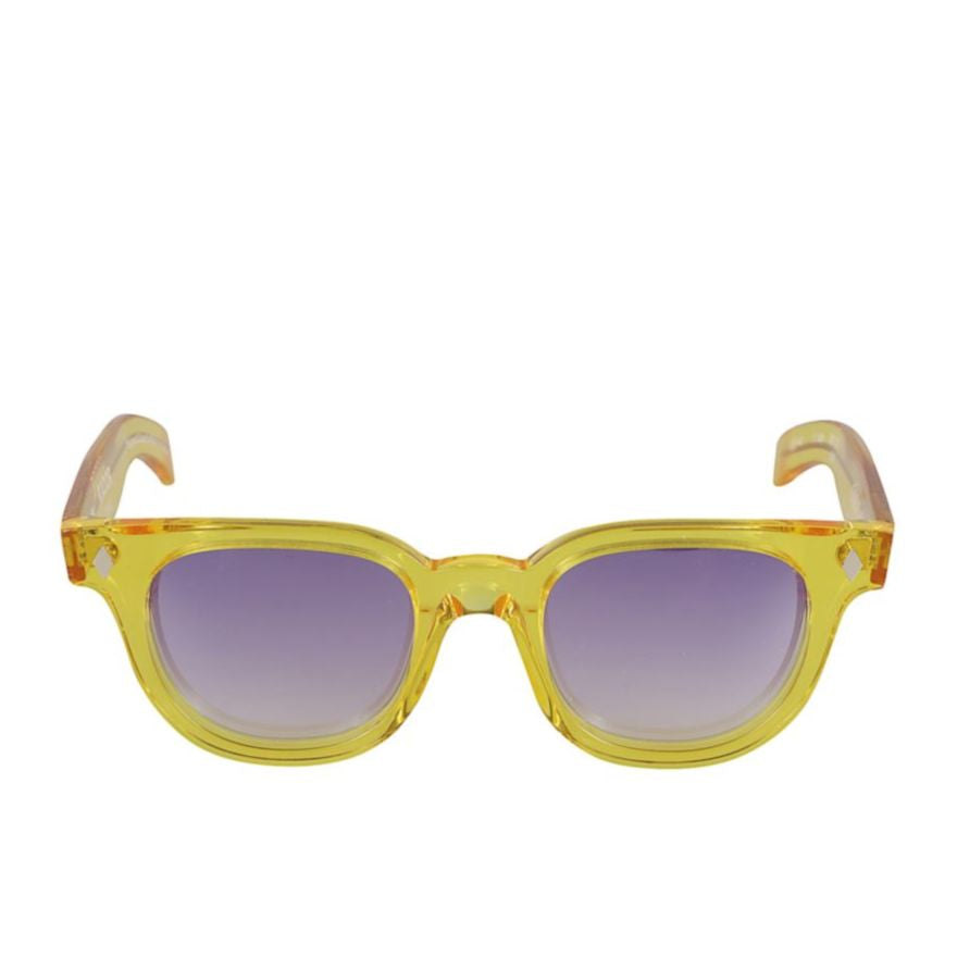 Orbit Translucent Yellow Square Sunglasses with Gradient Purple Lenses