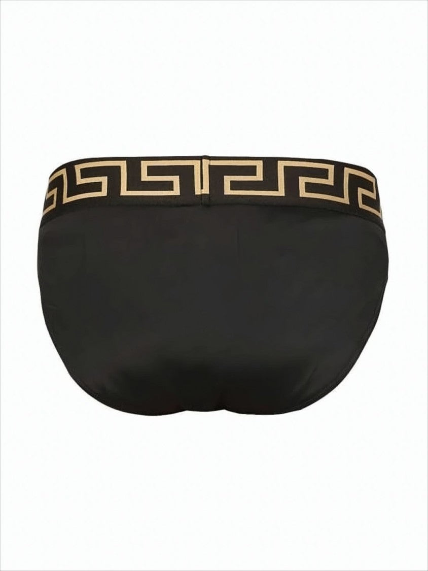 Swimwear with Bold Greek Key Pattern