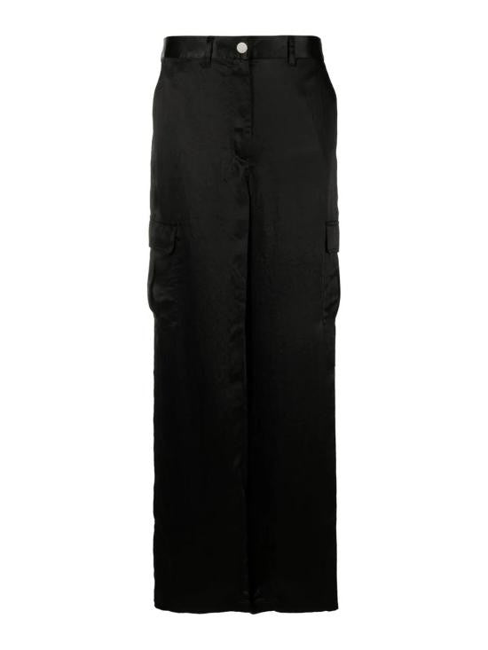 High-Waisted Straight-Leg Pants with Cargo Pockets