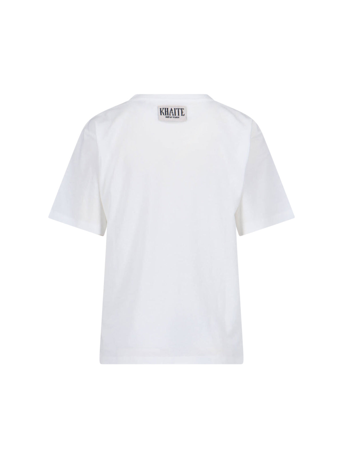 "Mae" T-Shirt, White Cotton, Crew Neck