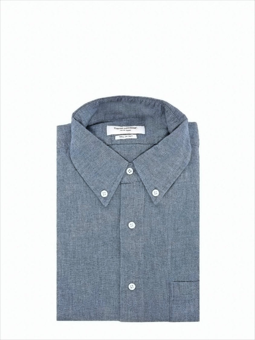 Classic Button-Down Long Sleeve Shirt with Distinctive Stripe